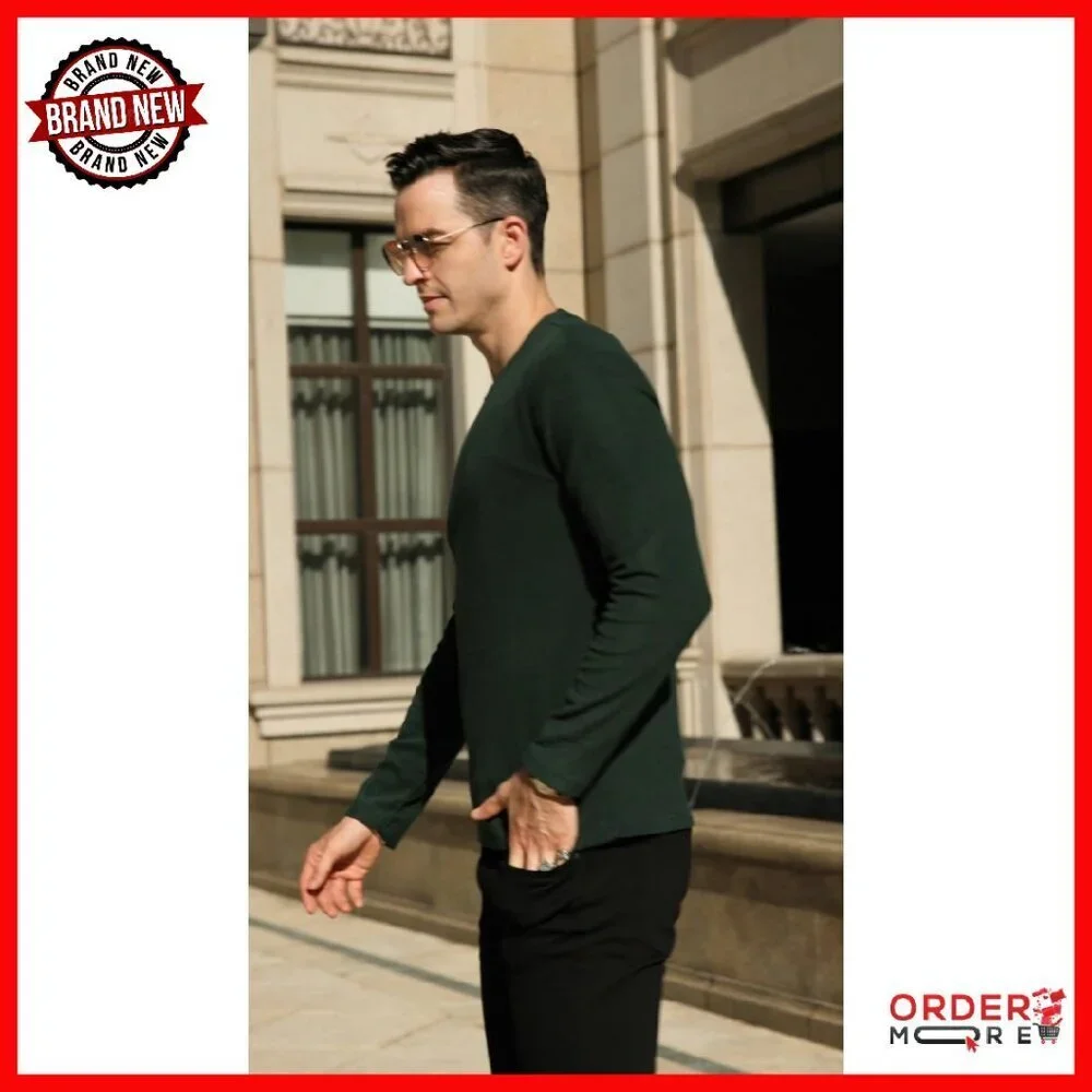 Men's Slim Fit Thermal Long Sleeve Crewneck Pullover Knitted Shirt